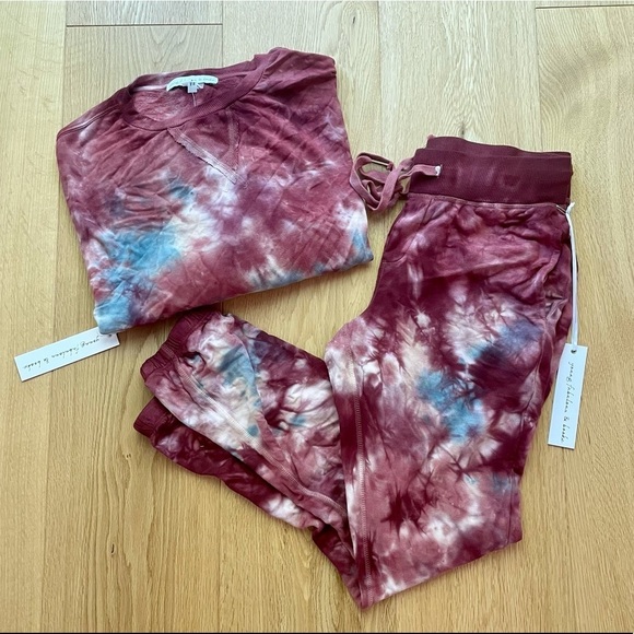 NWT Coord set Young Fabulous & Broke RED Tie Dye  Jogger Set - XS - Picture 4 of 15